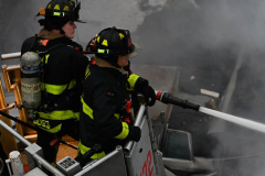 Firefighters operate at a house explison at 50 Bay 35 Street.