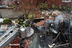 February 4, 2022  New York   
House explosion and Two alarm fire broke out in the early morning hours of Friday February 4,2022 The explosion shook the Bath Beach Neighborhood  New York City Fire Department , New York City Police Department , Emergency Medical Service, New York City Department of Buildings personnel all responded to the scene. Special cadaver dog was also brought in to help in the rescue efforts.