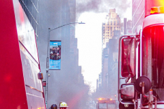 An underground transformer exploded in the late afternoon on 51st St and Lexington. Units were called in from Brooklyn as well as for the severity of the fire, but all was eradicated shortly after. No injuries or casualties.  Sunday, February 27, 2022. (C) Bianca Otero