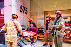 An underground transformer exploded in the late afternoon on 51st St and Lexington. Units were called in from Brooklyn as well as for the severity of the fire, but all was eradicated shortly after. No injuries or casualties.  Sunday, February 27, 2022. (C) Bianca Otero