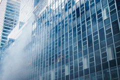 An underground transformer exploded in the late afternoon on 51st St and Lexington. Units were called in from Brooklyn as well as for the severity of the fire, but all was eradicated shortly after. No injuries or casualties.  Sunday, February 27, 2022. (C) Bianca Otero