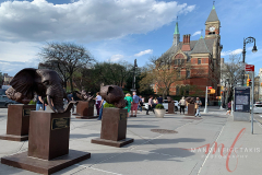 Faces of the Wild
"Faces of the Wild" features nine, six-foot-tall sculptures depicting critically endangered animals. The monuments are based on the many photographs and sketches that the artists behind the works have taken of wildlife over the past 15 years. 
The new outdoors installation is located by Greenwich Village's Ruth Wittenberg Triangle, at the intersection of Greenwich Avenue, the Avenue of the Americas and Christopher Street
Photo by Manoli Figetakis