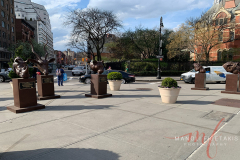 Faces of the Wild
"Faces of the Wild" features nine, six-foot-tall sculptures depicting critically endangered animals. The monuments are based on the many photographs and sketches that the artists behind the works have taken of wildlife over the past 15 years. 
The new outdoors installation is located by Greenwich Village's Ruth Wittenberg Triangle, at the intersection of Greenwich Avenue, the Avenue of the Americas and Christopher Street
Photo by Manoli Figetakis