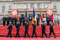 The FDNY Color Guard presents the flags at the FDNY Medal Day 2022 at City Hall in New York, New York, on June 1, 2022. (Photo by Gabriele Holtermann/Sipa USA)