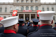 FDNY members attend the FDNY Medal Day 2022 at City Hall in New York, New York, on June 1, 2022. (Photo by Gabriele Holtermann/Sipa USA)