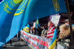People came together around NYC to protest against the Russian attack on Ukraine. 
From Washington Square Park to Times Square and other parts of the city, people showed solidarity with Ukraine and to protest against Russia. Sunday, February 27, 2022. (C) Bianca Otero
