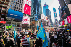 People came together around NYC to protest against the Russian attack on Ukraine. 
From Washington Square Park to Times Square and other parts of the city, people showed solidarity with Ukraine and to protest against Russia. Sunday, February 27, 2022. (C) Bianca Otero