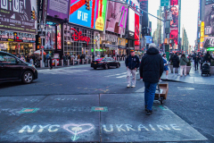 People came together around NYC to protest against the Russian attack on Ukraine. 
From Washington Square Park to Times Square and other parts of the city, people showed solidarity with Ukraine and to protest against Russia. Sunday, February 27, 2022. (C) Bianca Otero
