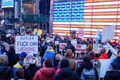 People came together around NYC to protest against the Russian attack on Ukraine. 
From Washington Square Park to Times Square and other parts of the city, people showed solidarity with Ukraine and to protest against Russia. Sunday, February 27, 2022. (C) Bianca Otero