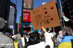 February 27, 2022  New York, 
  Solidarity with The Ukraine. 
Crowds gathers at the Red Steps in Farther Duffy Square in New York's Times Square to protest Russia's
invasion of Ukraine.
