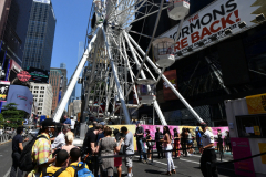 Ride a state-of-the-art ferris wheel in the Crossroads of the World, and soar up 110 feet through a canyon of spectacular billboards, getting an entirely new vantage point on Times Square. Buy tickets online or in person.
* $15 per person for children 2–10
* $20 per person for general admission
* $35 per person for VIP / Skip the line


Times Square is a major commercial intersection, tourist destination, entertainment center, and neighborhood in the Midtown Manhattan section of New York City, at the junction of Broadway and Seventh Avenue.

THE TIMES SQUARE WHEEL IS A ONCE-IN-A-LIFETIME EXPERIENCE IN THE MIDDLE OF TIMES SQUARE NYC. WE HAVE ERECTED A MAJESTIC, STATE-OF-THE-ART 110 FOOT TALL GIANT FERRIS WHEEL THAT WILL SHOWCASE THE CROSSROADS OF THE WORLD AS NEVER SEEN BEFORE. EXPERIENCE SENSORY OVERLOAD BY BILLIONS PIXELS AS YOU SOAR 110 FEET THRU A CANYON OF SPECTACULAR BILLBOARDS. COME AND SHARE THIS SPECTACULAR EXPERIENCE WITH FRIENDS AND FAMILY ALL OVER THE WORLD.