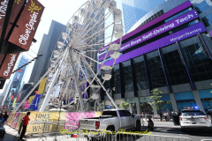 Ride a state-of-the-art ferris wheel in the Crossroads of the World, and soar up 110 feet through a canyon of spectacular billboards, getting an entirely new vantage point on Times Square. Buy tickets online or in person.
* $15 per person for children 2–10
* $20 per person for general admission
* $35 per person for VIP / Skip the line


Times Square is a major commercial intersection, tourist destination, entertainment center, and neighborhood in the Midtown Manhattan section of New York City, at the junction of Broadway and Seventh Avenue.

THE TIMES SQUARE WHEEL IS A ONCE-IN-A-LIFETIME EXPERIENCE IN THE MIDDLE OF TIMES SQUARE NYC. WE HAVE ERECTED A MAJESTIC, STATE-OF-THE-ART 110 FOOT TALL GIANT FERRIS WHEEL THAT WILL SHOWCASE THE CROSSROADS OF THE WORLD AS NEVER SEEN BEFORE. EXPERIENCE SENSORY OVERLOAD BY BILLIONS PIXELS AS YOU SOAR 110 FEET THRU A CANYON OF SPECTACULAR BILLBOARDS. COME AND SHARE THIS SPECTACULAR EXPERIENCE WITH FRIENDS AND FAMILY ALL OVER THE WORLD.