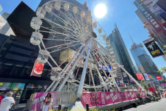 Ride a state-of-the-art ferris wheel in the Crossroads of the World, and soar up 110 feet through a canyon of spectacular billboards, getting an entirely new vantage point on Times Square. Buy tickets online or in person.
* $15 per person for children 2–10
* $20 per person for general admission
* $35 per person for VIP / Skip the line


Times Square is a major commercial intersection, tourist destination, entertainment center, and neighborhood in the Midtown Manhattan section of New York City, at the junction of Broadway and Seventh Avenue.

THE TIMES SQUARE WHEEL IS A ONCE-IN-A-LIFETIME EXPERIENCE IN THE MIDDLE OF TIMES SQUARE NYC. WE HAVE ERECTED A MAJESTIC, STATE-OF-THE-ART 110 FOOT TALL GIANT FERRIS WHEEL THAT WILL SHOWCASE THE CROSSROADS OF THE WORLD AS NEVER SEEN BEFORE. EXPERIENCE SENSORY OVERLOAD BY BILLIONS PIXELS AS YOU SOAR 110 FEET THRU A CANYON OF SPECTACULAR BILLBOARDS. COME AND SHARE THIS SPECTACULAR EXPERIENCE WITH FRIENDS AND FAMILY ALL OVER THE WORLD.