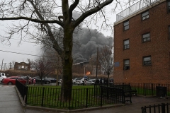 Wednesday, March 31, 2021
Fifth Alarm
60 Davidson Street
Staten Island, NY
For Credit:  Mary DiBiase Blaich

A 5th Alarm Fire burns through a 2.5 story warehouse at 60 Davidson Street in Staten Island Wednesday afternoon.  All fire members were removed from the building.  More than 10 tower ladders were called to the scene, and the NYPD called a level one mobilization for traffic control.