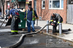 Two Alarm Fire
88 Broad Street
Staten Island, NY
Monday, March 14, 2022

For Credit:  Mary DiBiase Blaich

 A two alarm fire was fought in the Stapleton area of Staten Island this morning.  The fire was three doors down from Ladder 77 on Broad Street.  The fire began in the basement of a private dwelling.  Residents of the building waited on the sidewalk as the fire was placed under control.  A police officer played with a dog belonging to residents of the building.