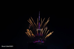 Macy's July 4th Fireworks celebration.
Fireworks were shot off the Empire State Building during the Macy's July 4th Celebration.