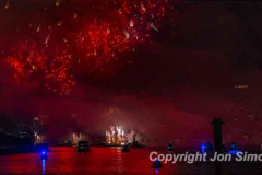 Macy’s Fireworks on the East River in Manhattan 7/4/22.  Looking south from the 59th St Bridge.