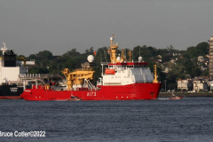 May 25, 2022  NEW YORK  New York Harbor
Fleet week parade of ships. The official kick off for fleet week. the ships travel up the Hudson River to the George Washington Bridge and turn around and dock at various locations in New York City. H.M.S. Protector (A173) from the United Kingdom