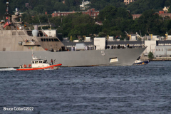 May 25, 2022  NEW YORK  New York Harbor
Fleet week parade of ships. The official kick off for fleet week. the ships travel up the Hudson River to the George Washington Bridge and turn around and dock at various locations in New York City.  U.S.S. Milwaukee
Freedom Class Littoral Combat Ship