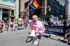 Senate Majority Leader Chuck Schumer (D-NY) marching in the New York City Pride March.