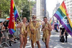 Dressed in all manner of costumes and color, parade-goers participate in the annual New York City Pride March on Sunday, June 26, 2022 in New York City. The annual celebration of LGBTQ pride returned to full capacity this year after being cancelled in 2020 and scaled back in 2021 due to the COVID-19 pandemic. (Photo by Andrew Schwartz)