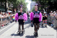 Dressed in all manner of costumes and color, parade-goers participate in the annual New York City Pride March on Sunday, June 26, 2022 in New York City. The annual celebration of LGBTQ pride returned to full capacity this year after being cancelled in 2020 and scaled back in 2021 due to the COVID-19 pandemic. (Photo by Andrew Schwartz)