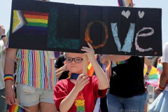 Dressed in all manner of costumes and color, parade-goers participate in the annual New York City Pride March on Sunday, June 26, 2022 in New York City. The annual celebration of LGBTQ pride returned to full capacity this year after being cancelled in 2020 and scaled back in 2021 due to the COVID-19 pandemic. (Photo by Andrew Schwartz)