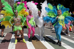 Dressed in all manner of costumes and color, parade-goers participate in the annual New York City Pride March on Sunday, June 26, 2022 in New York City. The annual celebration of LGBTQ pride returned to full capacity this year after being cancelled in 2020 and scaled back in 2021 due to the COVID-19 pandemic. (Photo by Andrew Schwartz)