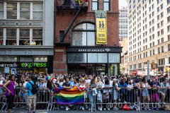 Thousands lined the street celebrating the return of Pride Parade NYC in New York,  New York, on June 26, 2022. (Photo by Gabriele Holtermann/Sipa USA)
