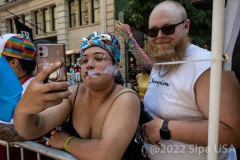 Thousands lined the street celebrating the return of Pride Parade NYC in New York,  New York, on June 26, 2022. (Photo by Gabriele Holtermann/Sipa USA)
