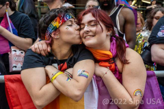 Thousands lined the street celebrating the return of Pride Parade NYC in New York,  New York, on June 26, 2022. (Photo by Gabriele Holtermann/Sipa USA)