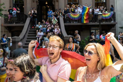 Thousands lined the street celebrating the return of Pride Parade NYC in New York,  New York, on June 26, 2022. (Photo by Gabriele Holtermann/Sipa USA)
