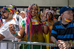 Thousands lined the street celebrating the return of Pride Parade NYC in New York,  New York, on June 26, 2022. (Photo by Gabriele Holtermann/Sipa USA)