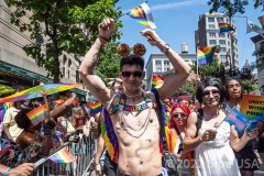 Thousand marched in the Pride Parade NYC in New York,  New York, on June 26, 2022. (Photo by Gabriele Holtermann/Sipa USA)
