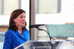 NY Governor KATHY HOCHUL, NYC Mayor ERIC ADAMS and New York Philharmonic Leadership; PETER MAY, KATHERINE FARLEY, HENRY TIMMS, MILTON ANGELES,  DEBORAH BORDA  AND LINDA and MITCH HART announced the opening of the new DAVID GEFFEN hall scheduled to open this October 2022. 
The opening is two years ahead of schedule and on budget of the $550M achieved goal. In addition the opening will also support 6,000 jobs and with ever expanded public and community spaces and state of the art acoustics and architecture. Wednesday, March 9, 2022. New York, New York. (C) Bianca Otero