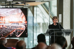 NY Governor KATHY HOCHUL, NYC Mayor ERIC ADAMS and New York Philharmonic Leadership; PETER MAY, KATHERINE FARLEY, HENRY TIMMS, MILTON ANGELES,  DEBORAH BORDA  AND LINDA and MITCH HART announced the opening of the new DAVID GEFFEN hall scheduled to open this October 2022. 
The opening is two years ahead of schedule and on budget of the $550M achieved goal. In addition the opening will also support 6,000 jobs and with ever expanded public and community spaces and state of the art acoustics and architecture. Wednesday, March 9, 2022. New York, New York. (C) Bianca Otero