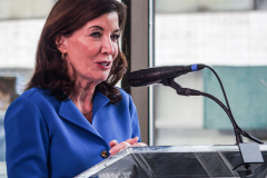 NY Governor KATHY HOCHUL, NYC Mayor ERIC ADAMS and New York Philharmonic Leadership; PETER MAY, KATHERINE FARLEY, HENRY TIMMS, MILTON ANGELES,  DEBORAH BORDA  AND LINDA and MITCH HART announced the opening of the new DAVID GEFFEN hall scheduled to open this October 2022. 
The opening is two years ahead of schedule and on budget of the $550M achieved goal. In addition the opening will also support 6,000 jobs and with ever expanded public and community spaces and state of the art acoustics and architecture. Wednesday, March 9, 2022. New York, New York. (C) Bianca Otero
