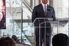 NY Governor KATHY HOCHUL, NYC Mayor ERIC ADAMS and New York Philharmonic Leadership; PETER MAY, KATHERINE FARLEY, HENRY TIMMS, MILTON ANGELES,  DEBORAH BORDA  AND LINDA and MITCH HART announced the opening of the new DAVID GEFFEN hall scheduled to open this October 2022. 
The opening is two years ahead of schedule and on budget of the $550M achieved goal. In addition the opening will also support 6,000 jobs and with ever expanded public and community spaces and state of the art acoustics and architecture. Wednesday, March 9, 2022. New York, New York. (C) Bianca Otero