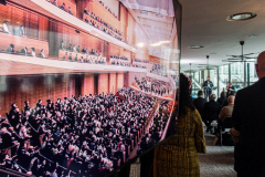 NY Governor KATHY HOCHUL, NYC Mayor ERIC ADAMS and New York Philharmonic Leadership; PETER MAY, KATHERINE FARLEY, HENRY TIMMS, MILTON ANGELES,  DEBORAH BORDA  AND LINDA and MITCH HART announced the opening of the new DAVID GEFFEN hall scheduled to open this October 2022. 
The opening is two years ahead of schedule and on budget of the $550M achieved goal. In addition the opening will also support 6,000 jobs and with ever expanded public and community spaces and state of the art acoustics and architecture. Wednesday, March 9, 2022. New York, New York. (C) Bianca Otero