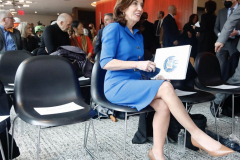 New York City Mayor Eric Adams and NY State Gov Kathy Hochul deliver remarks at an event celebrating the renovation of David Geffen Hall at Lincoln Center for the Performing Arts.

(C) Steve Sands/ New York/Newswire