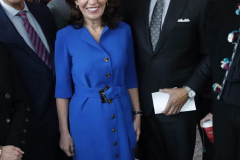 New York City Mayor Eric Adams and NY State Gov Kathy Hochul deliver remarks at an event celebrating the renovation of David Geffen Hall at Lincoln Center for the Performing Arts.

(C) Steve Sands/ New York/Newswire
