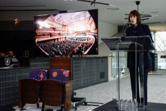New York City Mayor Eric Adams and NY State Gov Kathy Hochul deliver remarks at an event celebrating the renovation of David Geffen Hall at Lincoln Center for the Performing Arts.

(C) Steve Sands/ New York/Newswire