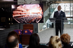 New York City Mayor Eric Adams and NY State Gov Kathy Hochul deliver remarks at an event celebrating the renovation of David Geffen Hall at Lincoln Center for the Performing Arts.

(C) Steve Sands/ New York/Newswire
