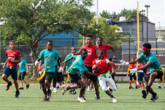 The summer heat didn't stop players to give it their all at the inaugural flag football tournament in honor of Det. Keith Williams. (Photo by Gabriele Holtermann)