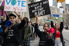 "Fridays for Future" protests the climate crisis on Global Climate Strike day in New York, NY, on Mar. 25, 2022. (Photo by Gabriele Holtermann/Sipa USA)