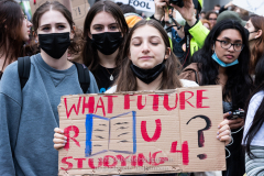 "Fridays for Future" protests the climate crisis on Global Climate Strike day at a rally in Foley Square in New York, NY, on Mar. 25, 2022. (Photo by Gabriele Holtermann/Sipa USA)
