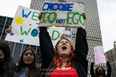 "Fridays for Future" protests the climate crisis on Global Climate Strike day at a rally in Foley Square in New York, NY, on Mar. 25, 2022. (Photo by Gabriele Holtermann/Sipa USA)