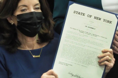 New York State Governor Kathy Hochul signed legislation S.6573/A.8009 at the Lincoln Square Neighborhood Center at Goddard Riverside. This legislation makes housing vouchers available to eligible families under the Family Homelessness and Eviction Protection Supplement (FHEPS) program in New York City. The legislation raises the maximum rent payable under the FHEPS program to cover the true cost of rent in New York City, one of the most expensive housing markets in the nation.