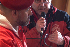 Guardian Angels from all over 5 Boroughs schlepped through the snow and met in Washington Heights at the Angelica’s Uptown Cafe on W 187th Street to celebrate the 43rd Anniversary of the beloved and renowned establishment begun by Curtis Sliwa in the Bronx with just 13 kids in 1979. 
Several hundred came to show their respects and to celebrate where Officials and Heads of the Districts and Chapters spoke and gave out awards to the outstanding representatives and Guardians of 2021.
“We are no different from one another. Guardian Angels have given people a purpose, a duty of providing safety and security amongst their communities,” was exclaimed. 
“Crime has gone up and recruitment is harder,” were other sentiments shared on not only local but Global as well. The Guardian Angels spans now 13 countries across the Globe with Japan holding 21 chapters alone. International presence was provided via ZOOM during the event.
Many people who have been involved in Guardian Angels have moved onto other areas of security jobs and the security sectors.
Sliwa encouraged the importance of keeping streets safe especially in times of uncertainty and the power of community and most of all harmony amongst all.
Manhattan, NYC. February 13, 2022. (C) Bianca Otero