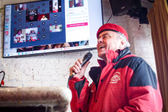 Guardian Angels from all over 5 Boroughs schlepped through the snow and met in Washington Heights at the Angelica’s Uptown Cafe on W 187th Street to celebrate the 43rd Anniversary of the beloved and renowned establishment begun by Curtis Sliwa in the Bronx with just 13 kids in 1979. 
Several hundred came to show their respects and to celebrate where Officials and Heads of the Districts and Chapters spoke and gave out awards to the outstanding representatives and Guardians of 2021.
“We are no different from one another. Guardian Angels have given people a purpose, a duty of providing safety and security amongst their communities,” was exclaimed. 
“Crime has gone up and recruitment is harder,” were other sentiments shared on not only local but Global as well. The Guardian Angels spans now 13 countries across the Globe with Japan holding 21 chapters alone. International presence was provided via ZOOM during the event.
Many people who have been involved in Guardian Angels have moved onto other areas of security jobs and the security sectors.
Sliwa encouraged the importance of keeping streets safe especially in times of uncertainty and the power of community and most of all harmony amongst all.
Manhattan, NYC. February 13, 2022. (C) Bianca Otero